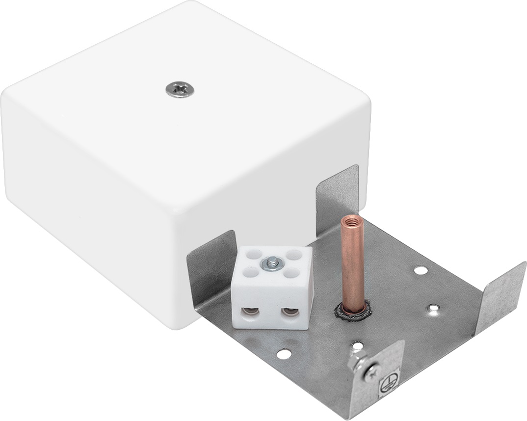 КМ-О(2к) IP41 Коробка монтажная керамическая огнестойкая (1 колодка 2*3кв.мм) 72*72*36мм
