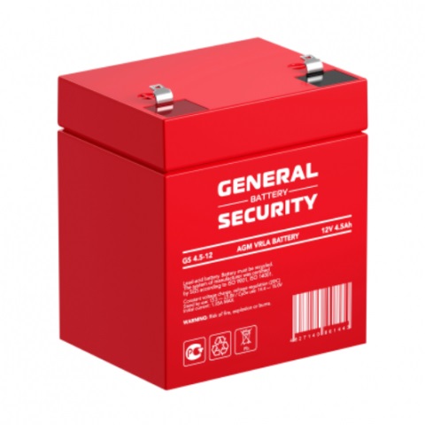 Аккумулятор 12045 GS 12В 4,5Ач 90х70х107мм General Security