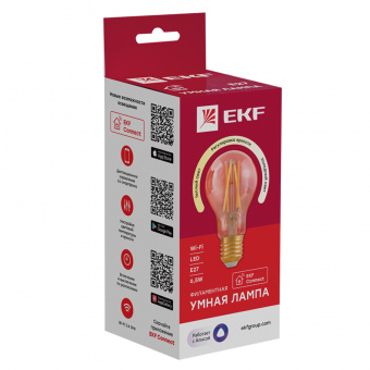 Умная филаментная лампа EKF Connect WIFI E27